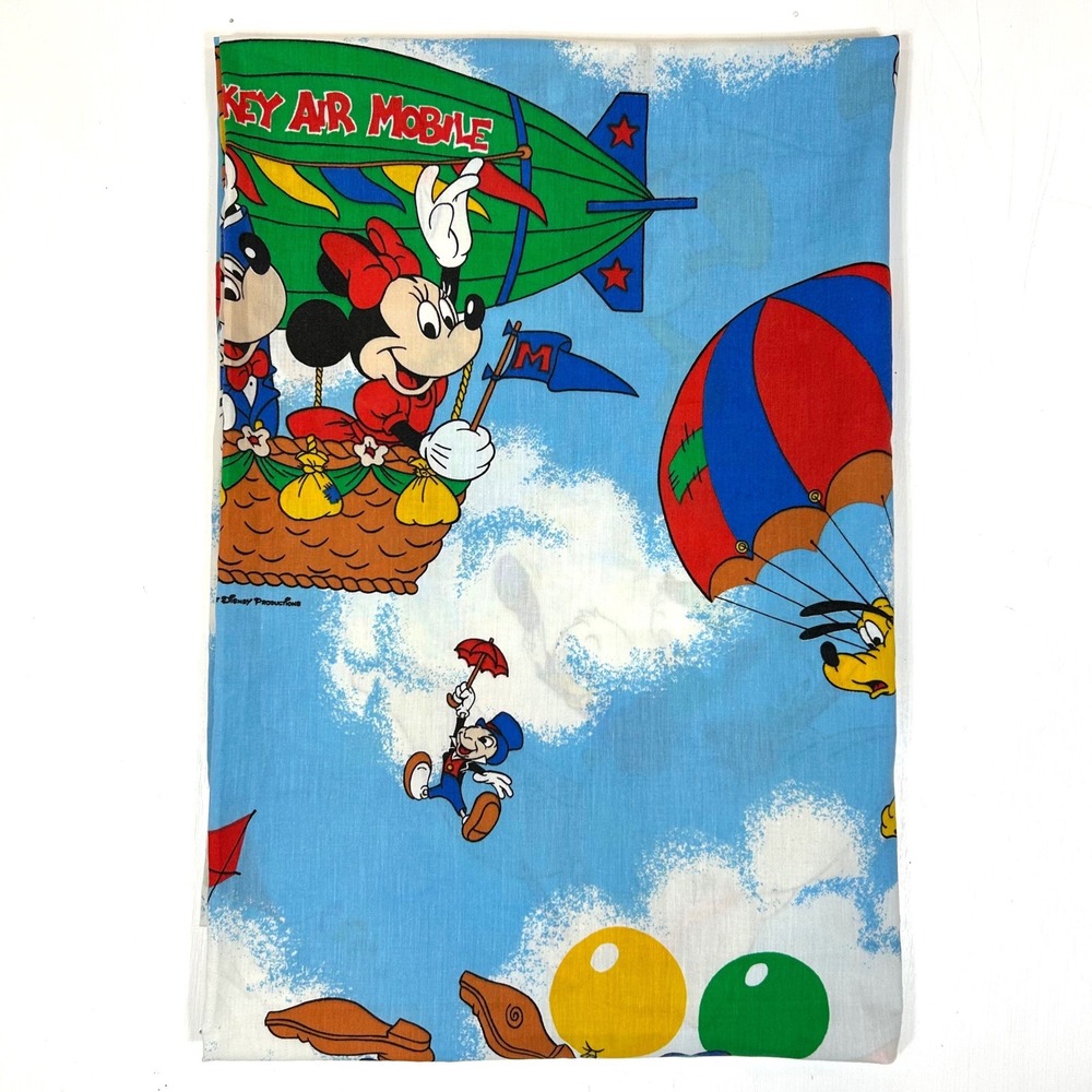 Vintage Disney Mickey Air Mobile Twin Flat Sheet Pacific Home Products USA Made